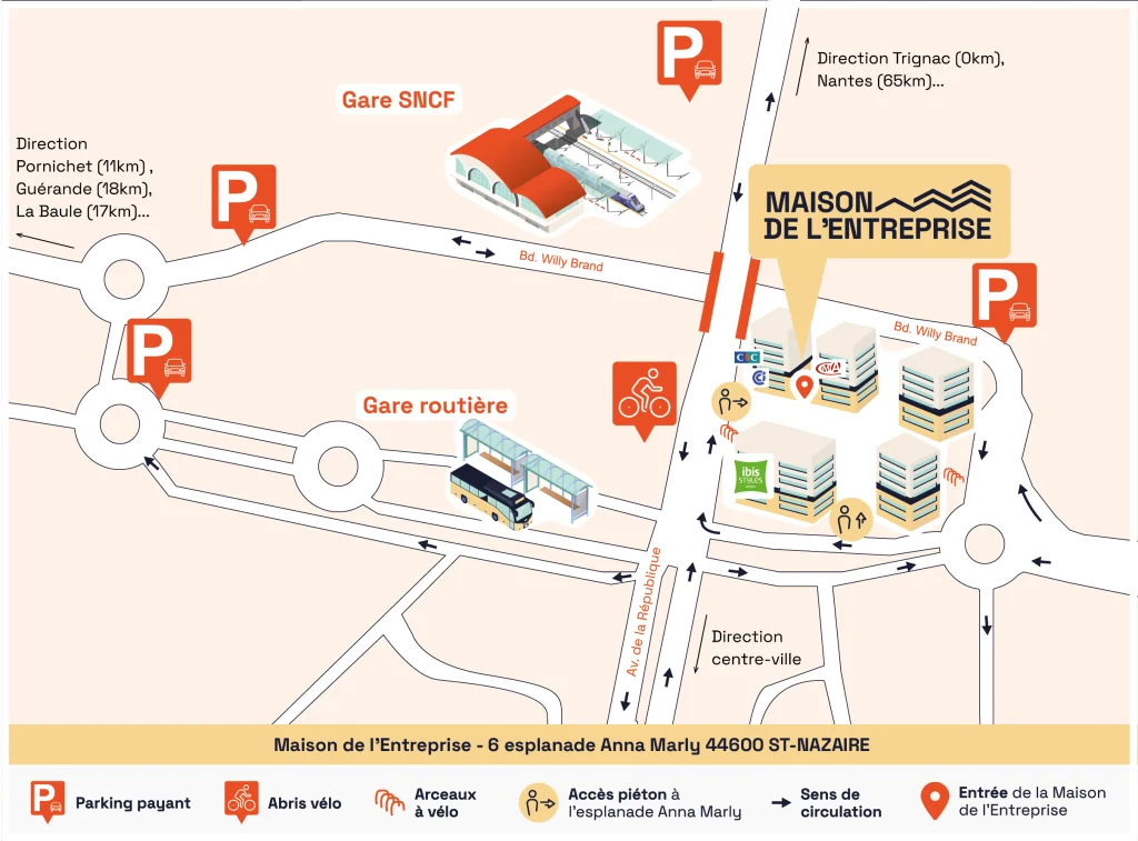 Plan d'accès à la Maison de l'Entreprise